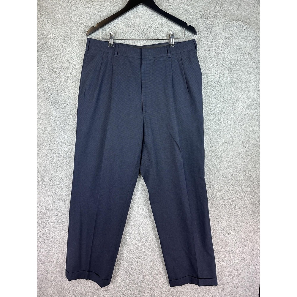 Brooks Brothers Pants Mens 36x29 Navy Blue Brooksease Dress Trousers Pleated USA